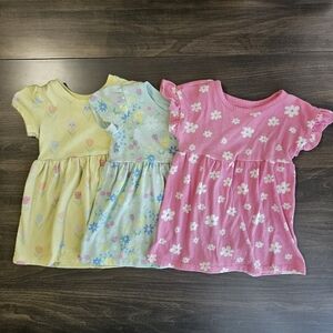 Lot of 3 Baby Girl Dresses – Garanimals, 12M, Short Sleeve, Cute Prints